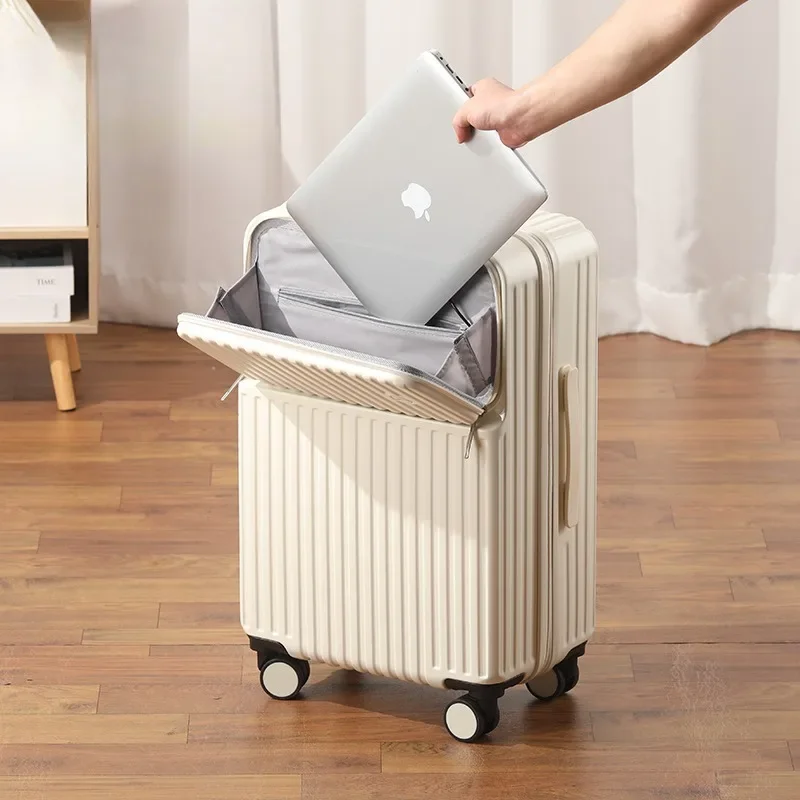 20 "24" 26 "Inch Reiskoffer Vooropening Trolley Case met Wielen Boarding Bag Lichtgewicht Rolling Bagage voor Meisjes