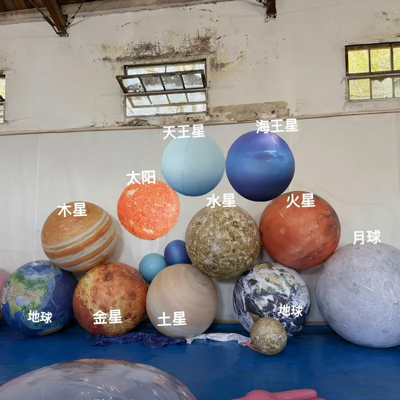 Giant LED Inflatable Planet Balloons - Colorful 9 Planets Solar System with Moon, for Christmas Party Decor  Advertising Hanging