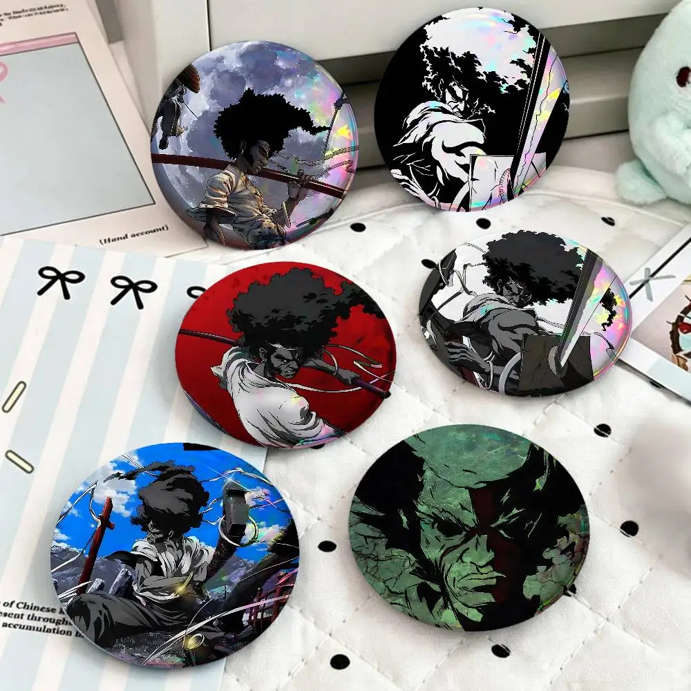 Classic Anime Afro Samurai For Badge Custom Laser Hologram Enamel Pin Badge Metal Lapel Brooch For Clothes Bag Accessory Gift
