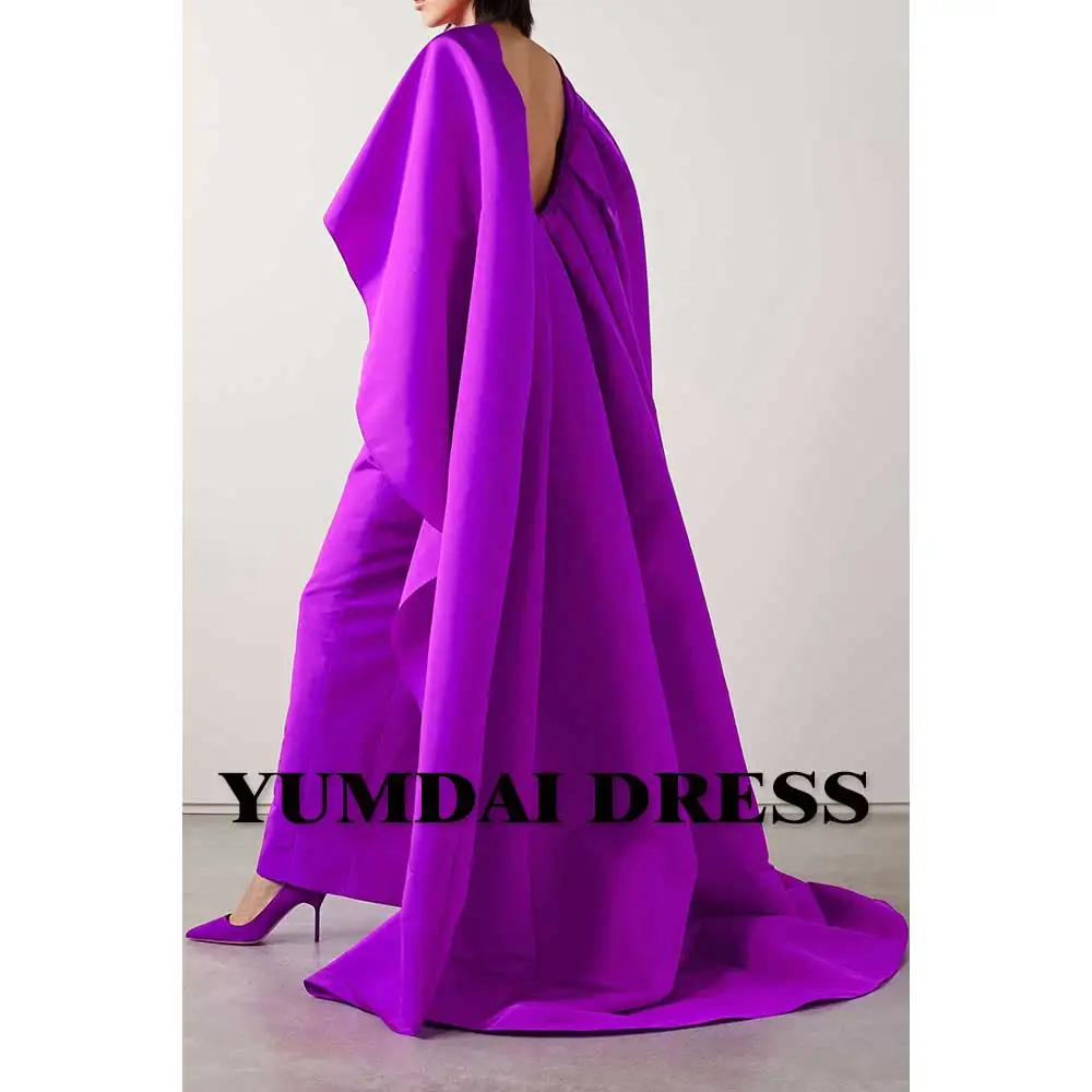 YUMDAI Luxury Dubai Purple Evening Dress 2023 Women\'s Elegant Party Dress Saudi Arabia Wedding Backless Train Long Ball Gown