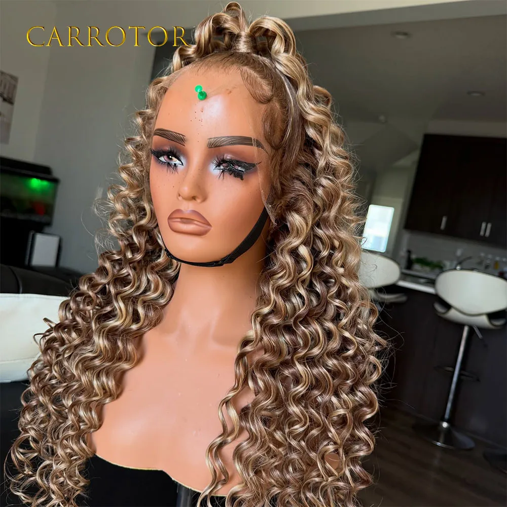 Loose Wave 4 27 Colored 250 Density 13×4 Transparent Lace Frontal Glueless 100% Human Hair Wig Preplucked Ready to Wear