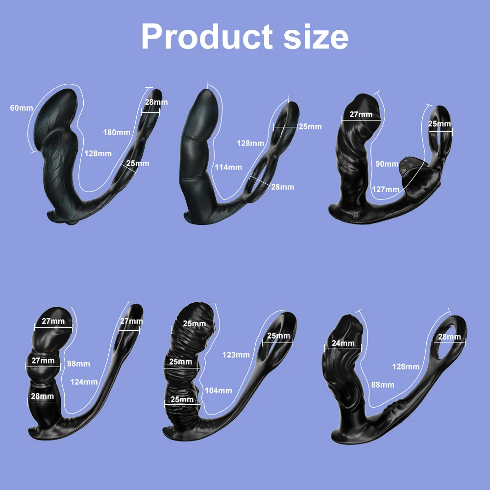 Male Prostate Massager Anal Plugs Vibrator Prostate Massager Cock Ring Anal Plug Dildo Delay Ejaculation Penis Rings Sex Toys image 3