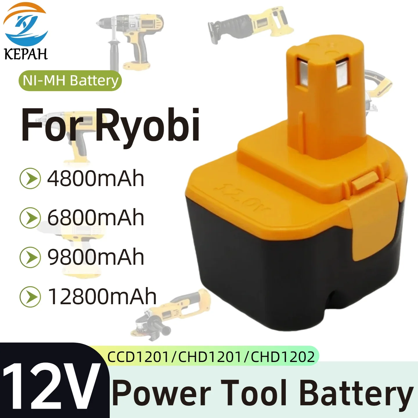 

Сменный NiMh аккумулятор 12 В, 4,8 Ач для аккумуляторной дрели Ryobi, отвертки B-1230H B-1222H B-1220F2 B-1203F2 1400652 BD-123 BD-122