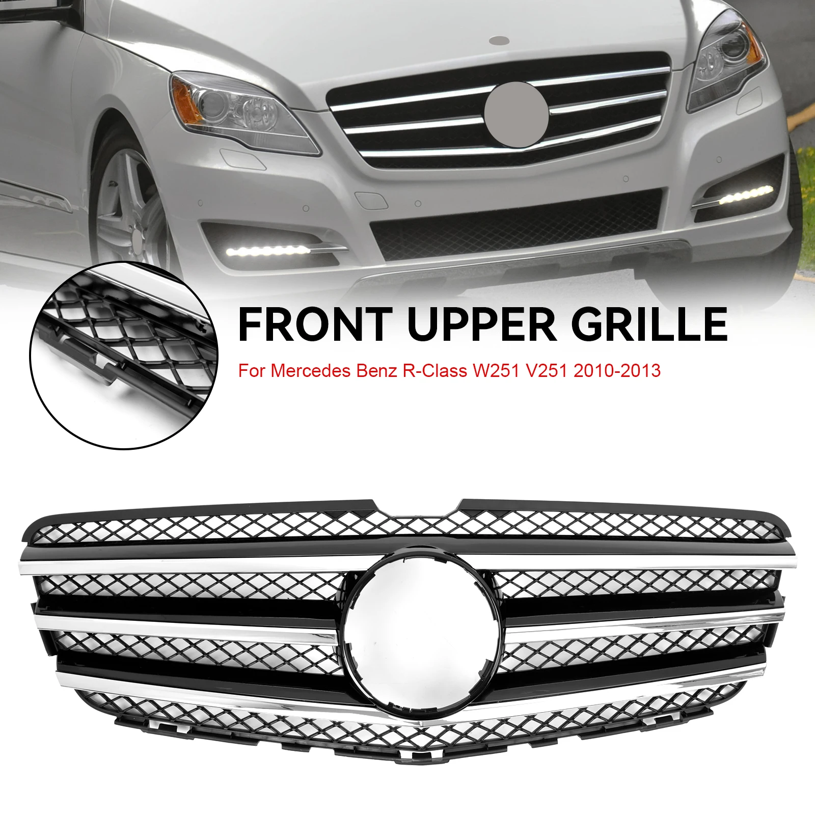 Artudatech Front Bumper Grille Grill A2518801583 Fit Mercedes-Benz R Class W251 2010-2013