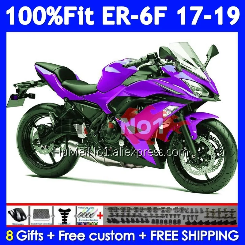 Injection Body For KAWASAKI NINJA 650R ER-6F ER6 ER 6F 6 F 248No.37 ER6F New purple 17 18 19 650 R 2017 2018 2019 OEM Fairing