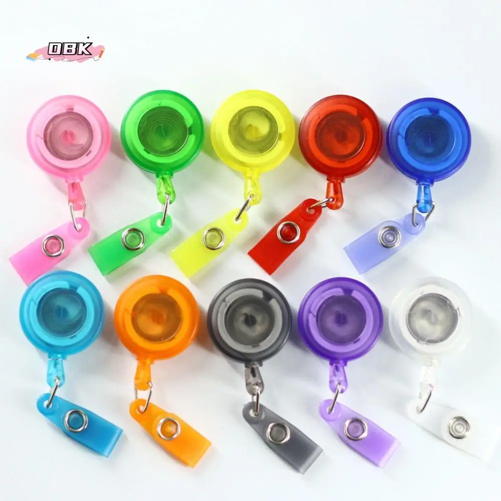 Belt Clip Retractable Badge Reel Key Ring Anti-Lost ID Card Holder Keychain Chest Card Easy-to-pull Buckle Office Suppliers