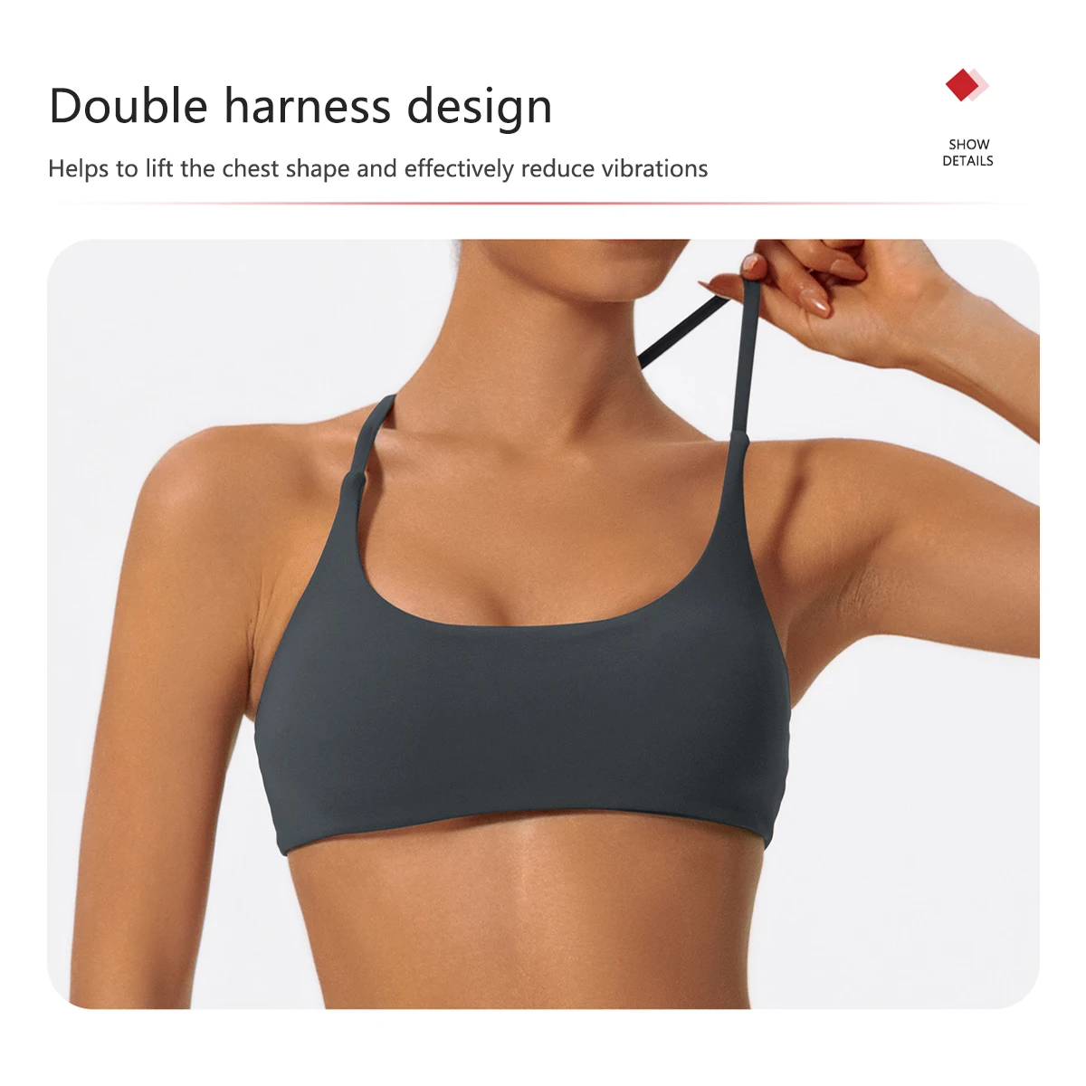 Hearuisavy Sommer Damen Sport-BH Unterwäsche Sportbekleidung Gym-Top Yoga-Kleidung Atmungsaktiv Schnelltrocknend Lauf-Pilates-Fitness-Top – Detail 8