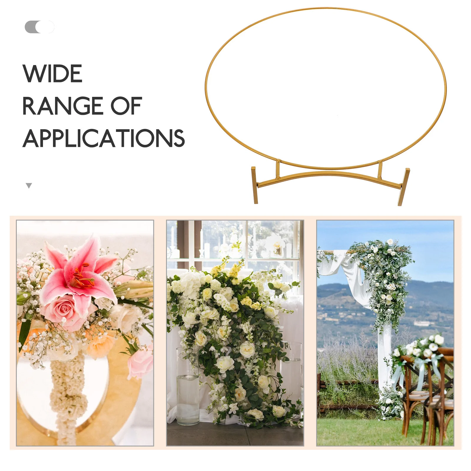 

1pcs Floral Hoops For Wedding Garland Metal Wreath Frames Diy Craft Decor Table Centerpiece Party Accessories Decorative Hoop