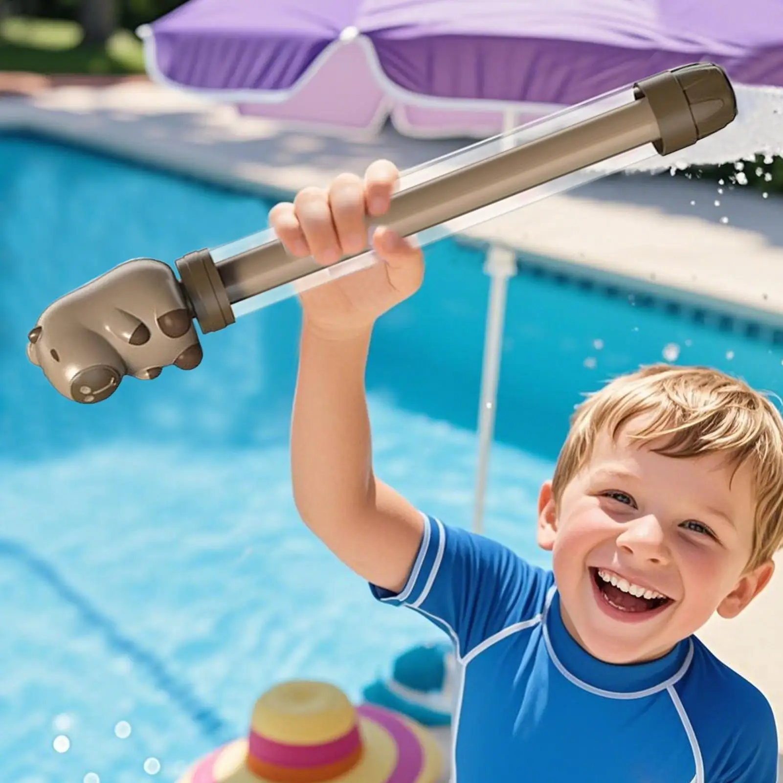 Juguete de pulverización de agua para fuegos artificiales, rociador de agua extraíble con Panda y capibara para parejas, recarga rápida, juegos de playa reutilizables, actividades de verano