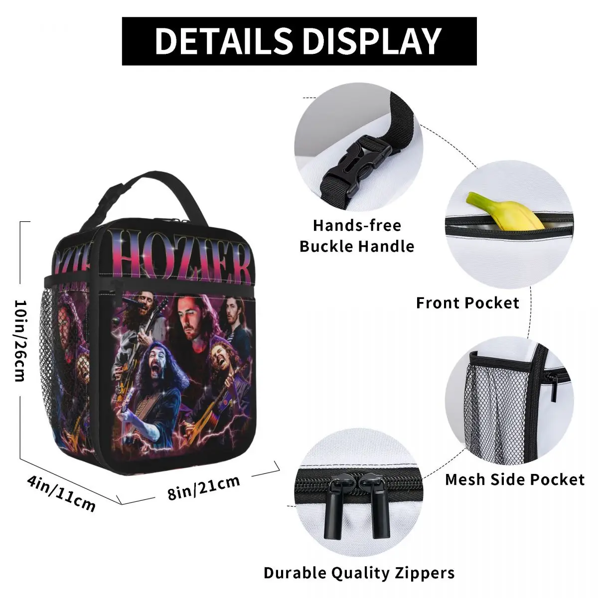 Hozier Funny Meme Lunch Bags Merch for Fan Hozier Merch HP Fan Gift Portable Food Bag Container Cooler Thermal Lunch Box