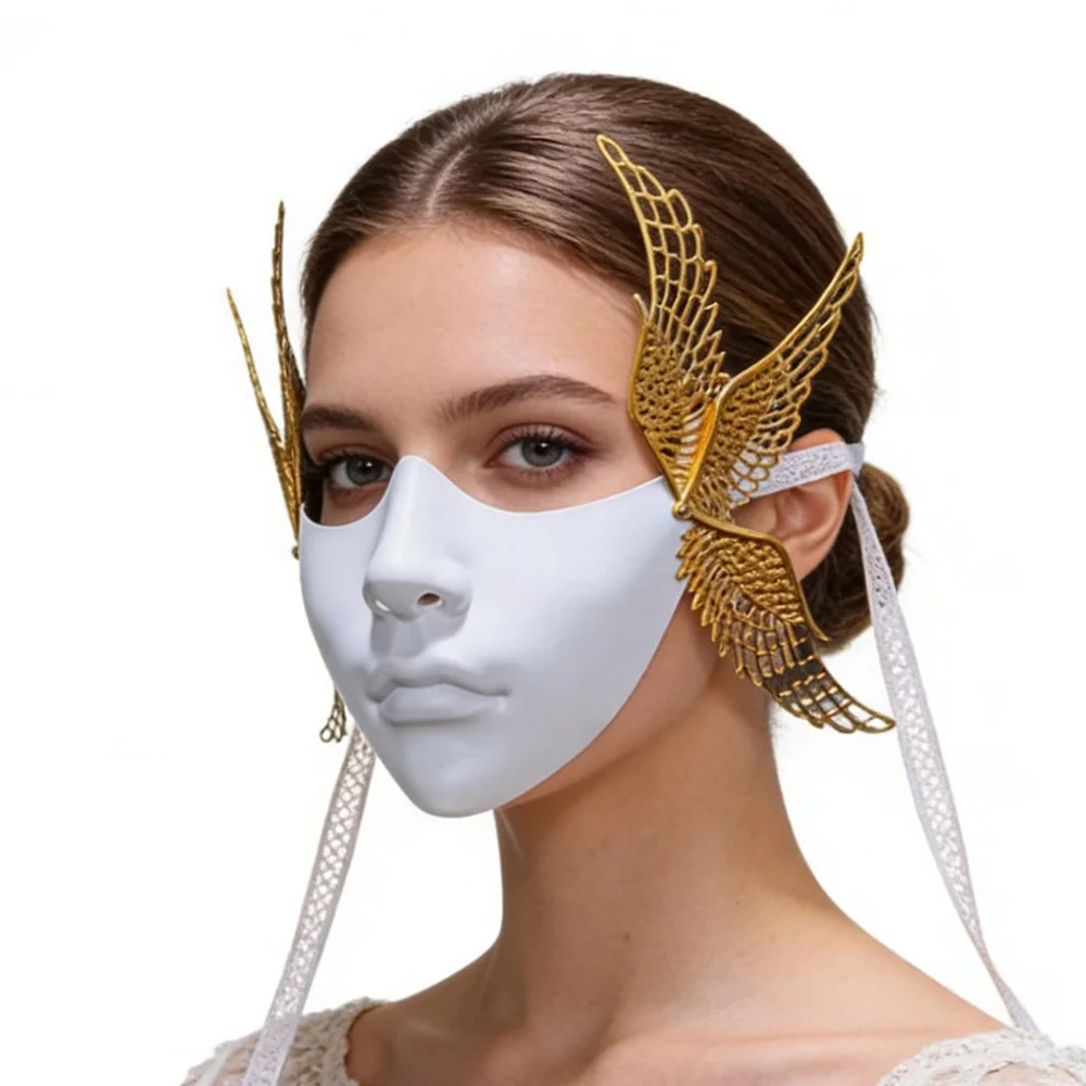 Cyberpunk Masks Cosplay Mechanical Type Half Face Masks Halloween Carnival Masquerade Dress Up Party Costume Props