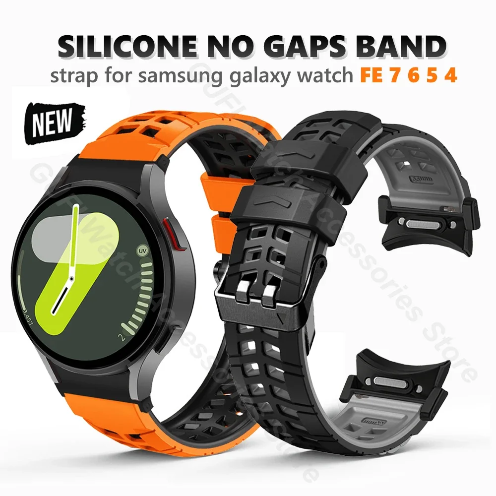 

Soft Silicone No Gaps Band for Samsung Galaxy Watch FE 7 6 5 4 44mm 40mm Classic 42 46mm 47 43mm Pro 45mm Sports Quick Fit Strap