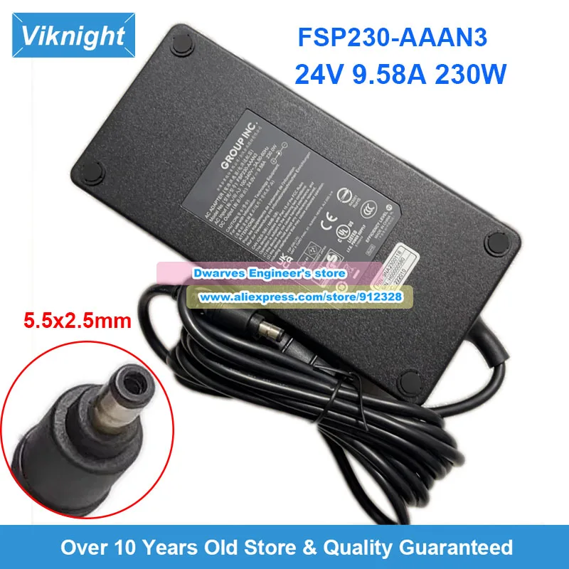 

Genuine FSP FSP230-AAAN3 AC Adapter 24V 9.58A 230W Gaming Laptop Charger 5.5x2.5mm Power Supply