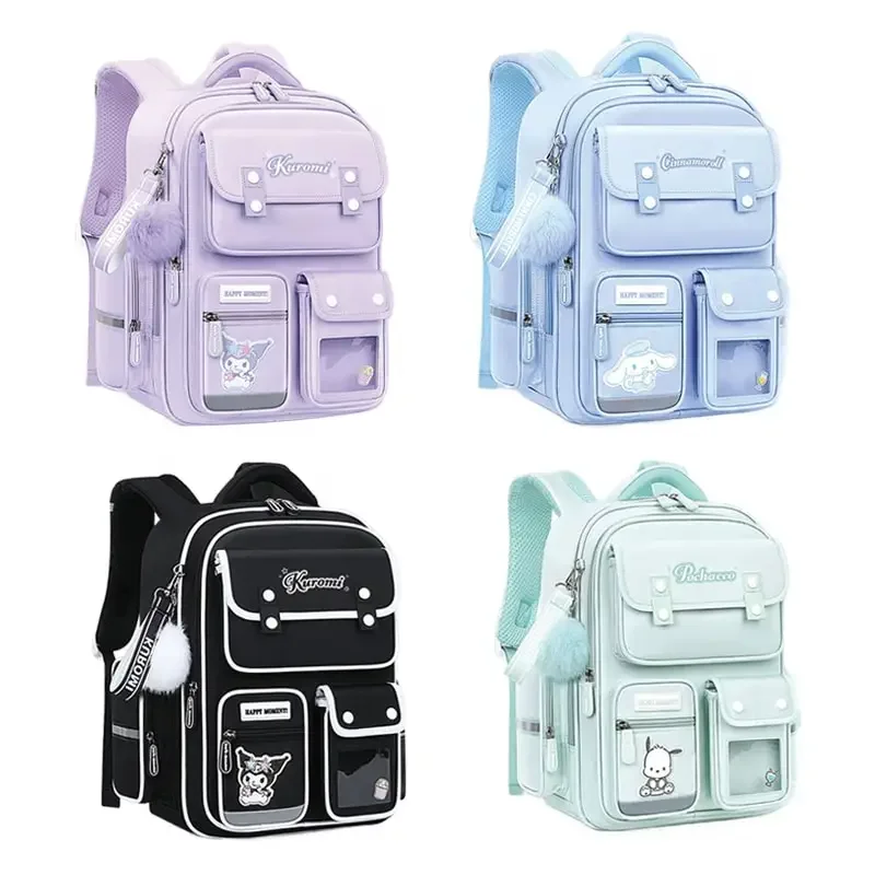 

Sanrioed Anime Kuromi Cinnamoroll Pochacco Large Capacity Backpack Cute Schoolbag Cartoon Student Stationery Shoulder Bag Gift