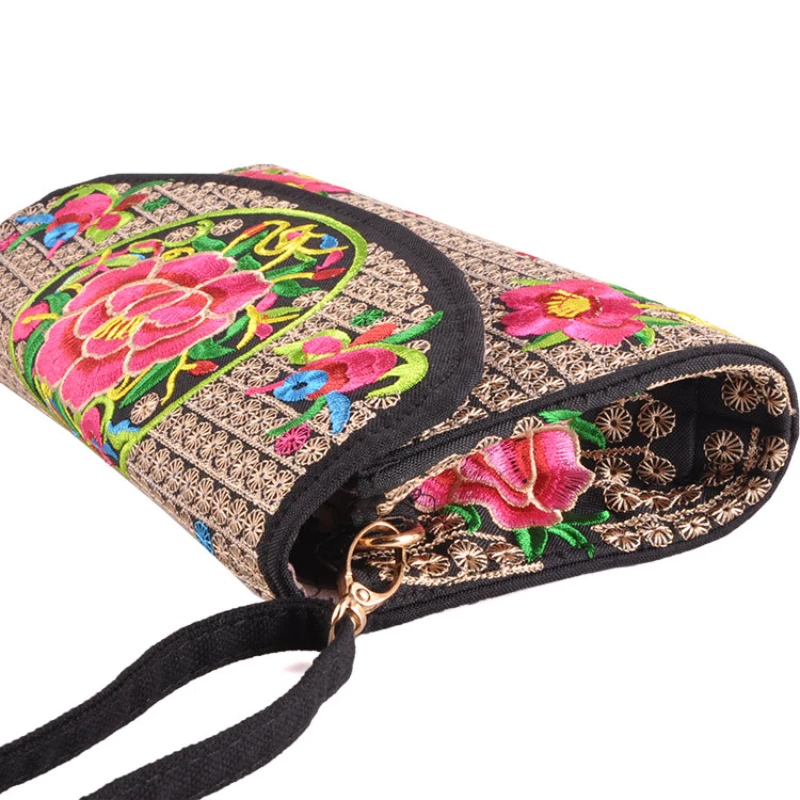 Ethnic Style Embroidery Women Bags Floral Embroidery Ladies Shoulder Crossbody Bag National Canvas Cover Vintage Bags for Women