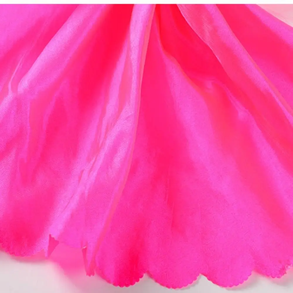 Hot Sell Long Imitation Belly Dancing Fan 26cm Long Silk Fans Peacock Silk Fans Dance Bamboo Fans