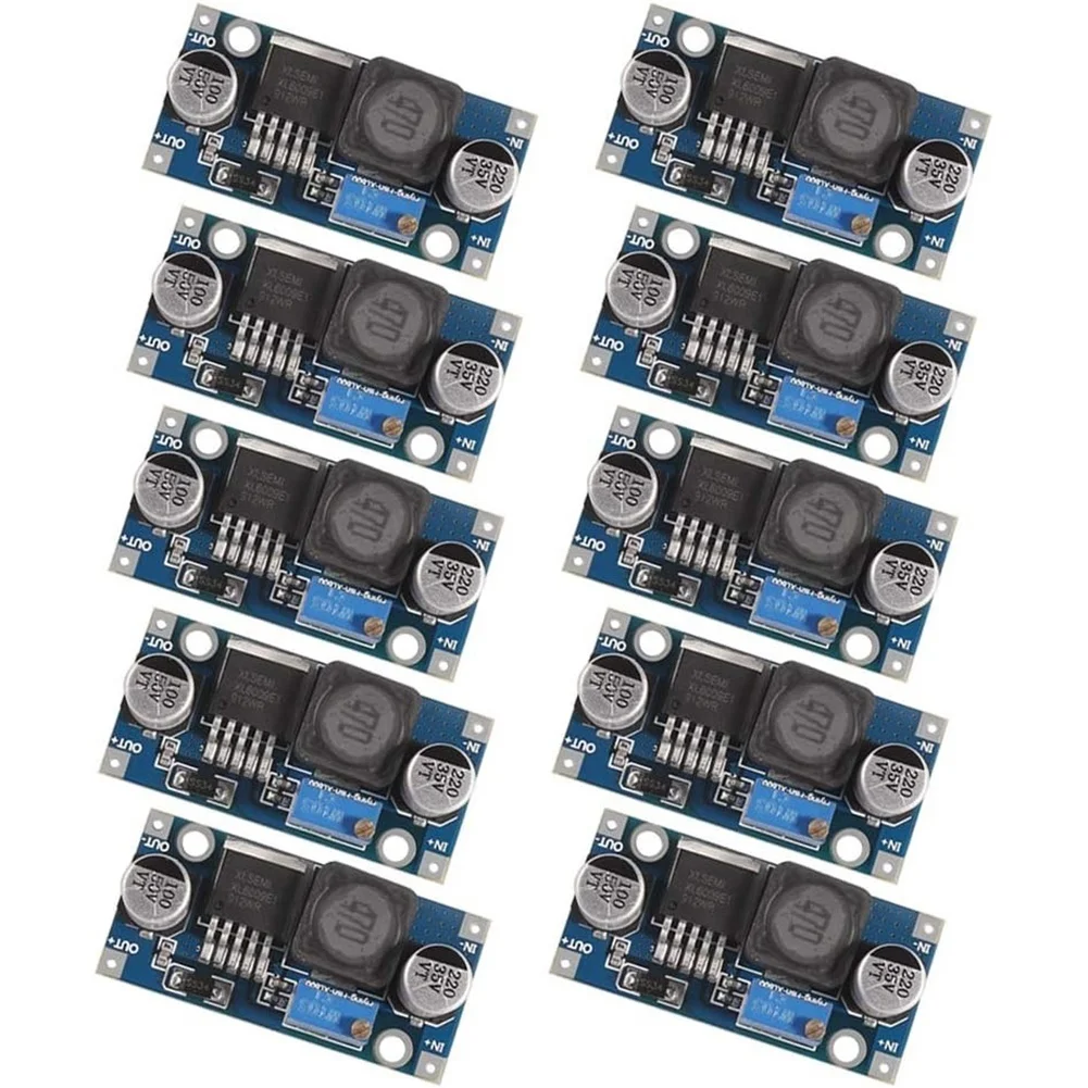 For XL6009 10 Pack DC-DC Boost Converter 4A Output Wide Input 3.0-32V Adjustable Output 5-35V for Arduino Projects