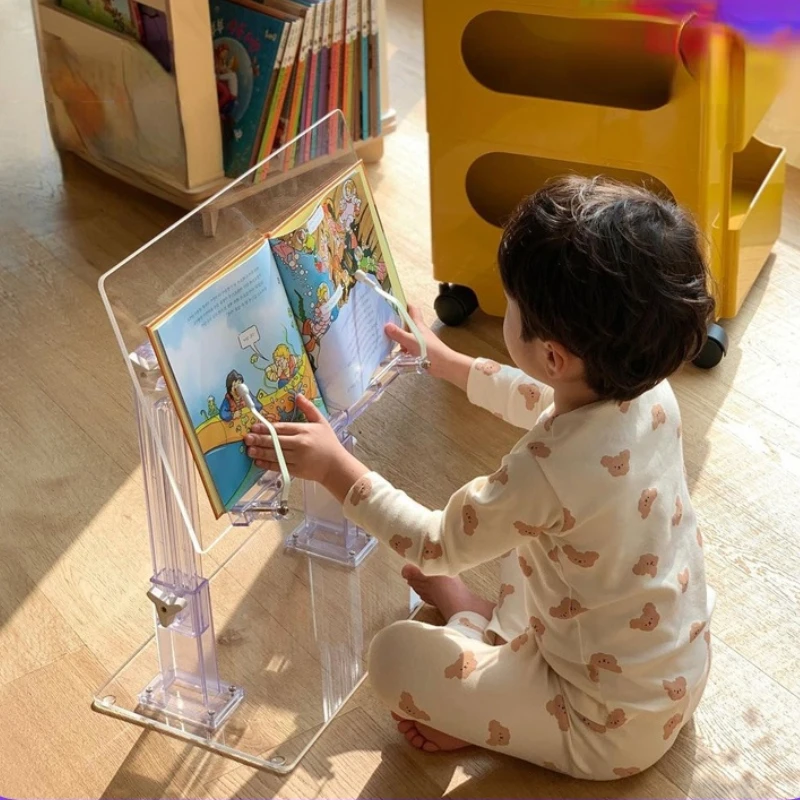 Children 'S Reading Rack Easel Book Clamping Appliance Transparent Adjustable Floor Lifting Portable