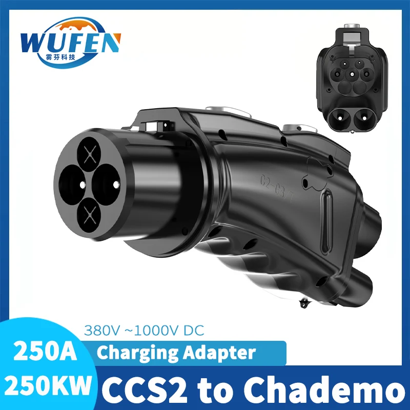 WUFEN Japan Chademo EV Adapter CCS2 to Chademo Converter 250A 1000V DC 250KW CCS to Chademo Adapter for Honda Toyota Nissan Car