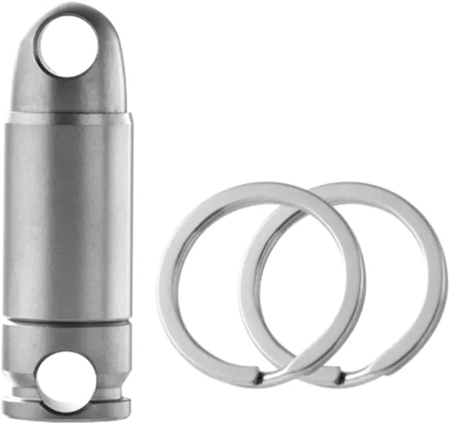 FEGVE Titanium Alloy Keychain Spring Lock Car Mini Universal Rotating Ring Buckle-Sandblasted Easy Install