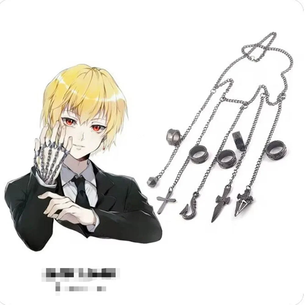 Anneaux de chaîne Anime Hunter x Hunter Kurapika pour femmes et hommes, pendentif en métal 1:1, accessoires pour vêtements, accessoires de bijoux