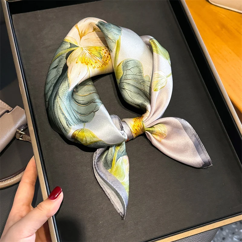 100 %Natural Silk Mulberry Scarf Women Fashion Neck Scarfs Office Lady Hair Foulard Kerchief Female Bandana Shawl Scarves