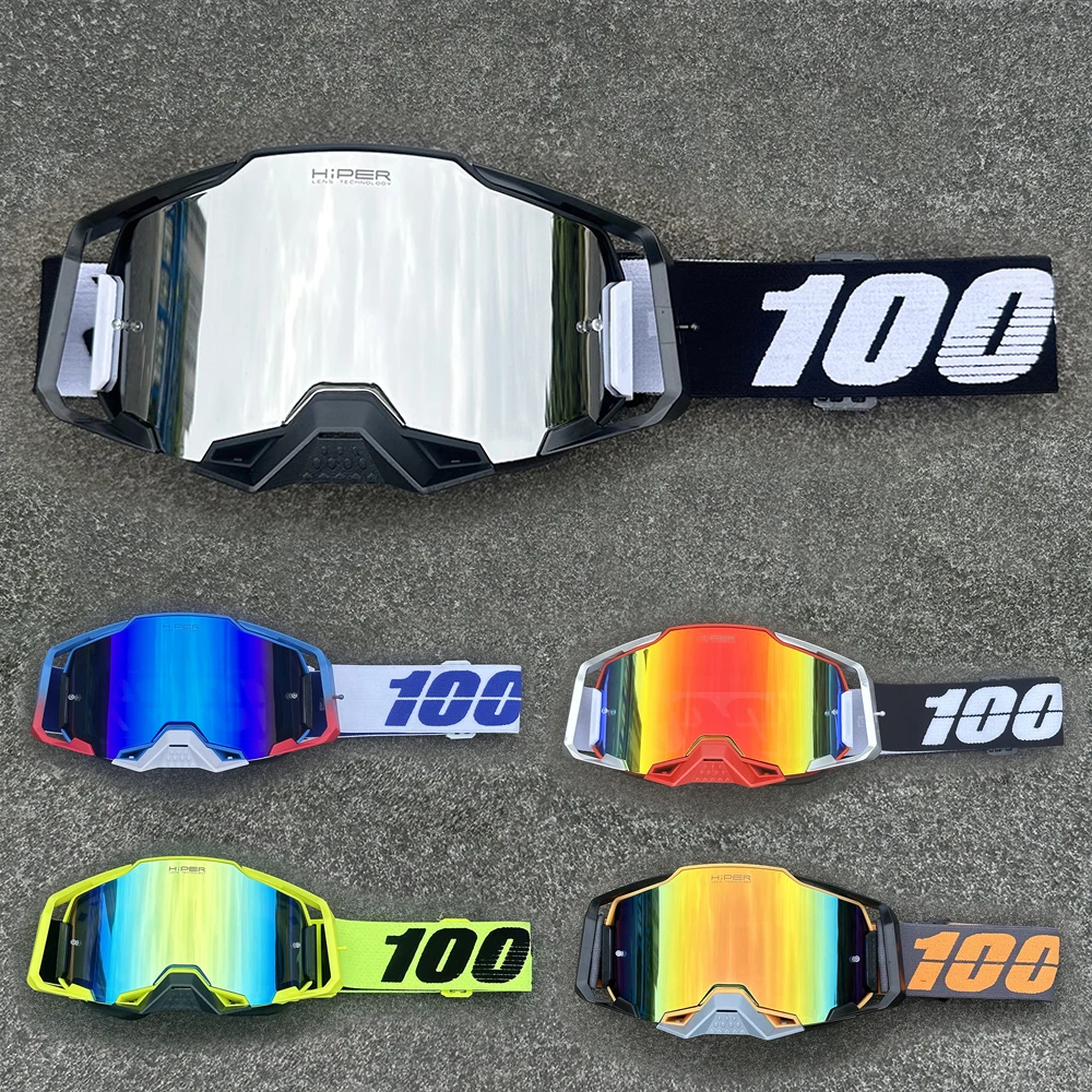 Óculos de Motocross Masculinos de Alta Qualidade, à Prova de Vento e Areia, Lentes HD com Proteção UV400, Óculos para Ciclismo e Corrida