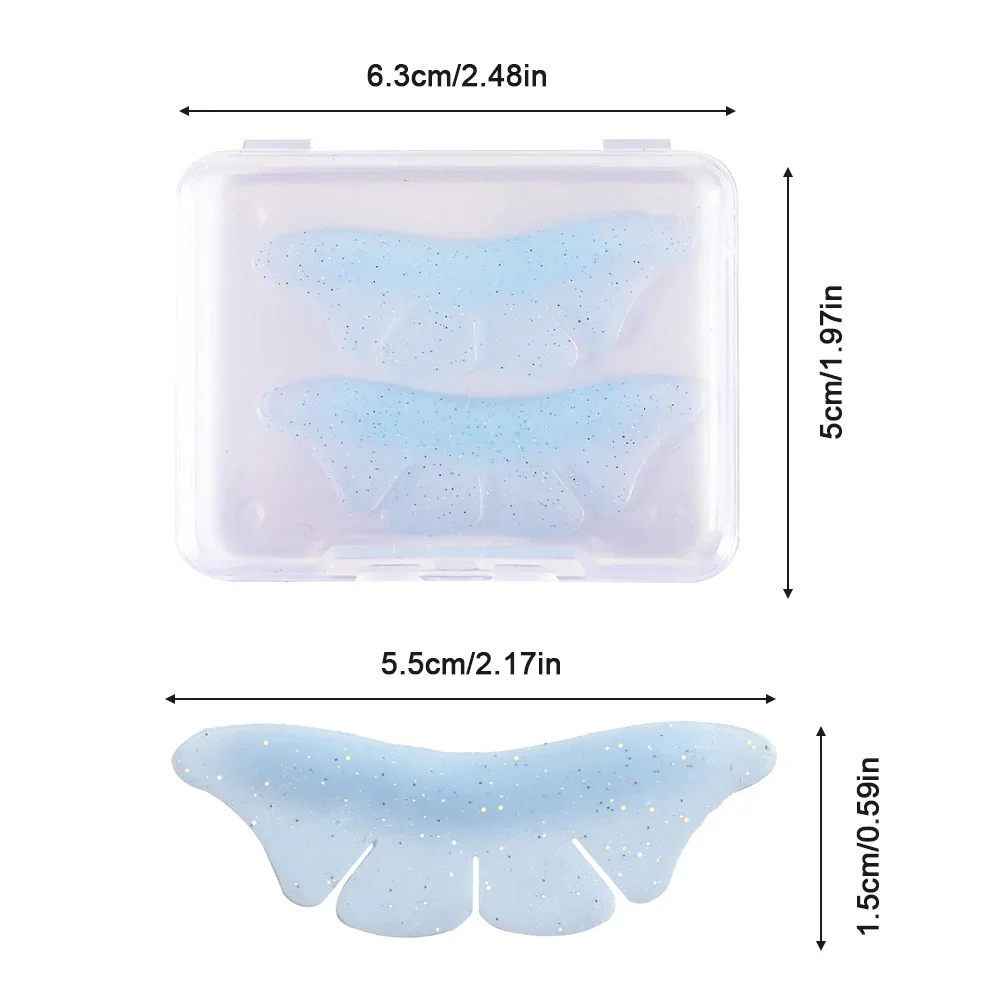 1 Pair Lash Lift Silicone Pads Reusable Under Eye Glitter Butterfly Shape Eyelash Perm Curler Applicator Makeup Accessories Tool