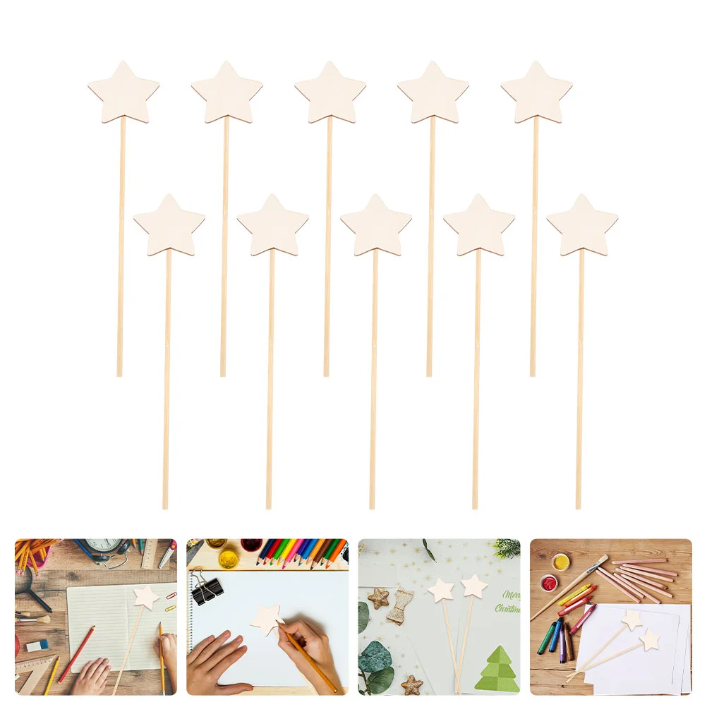 

10 Pcs Star Children DIY Fairy Kids Christmas Crafts Shape Sticks Gifts Decorative Aldult