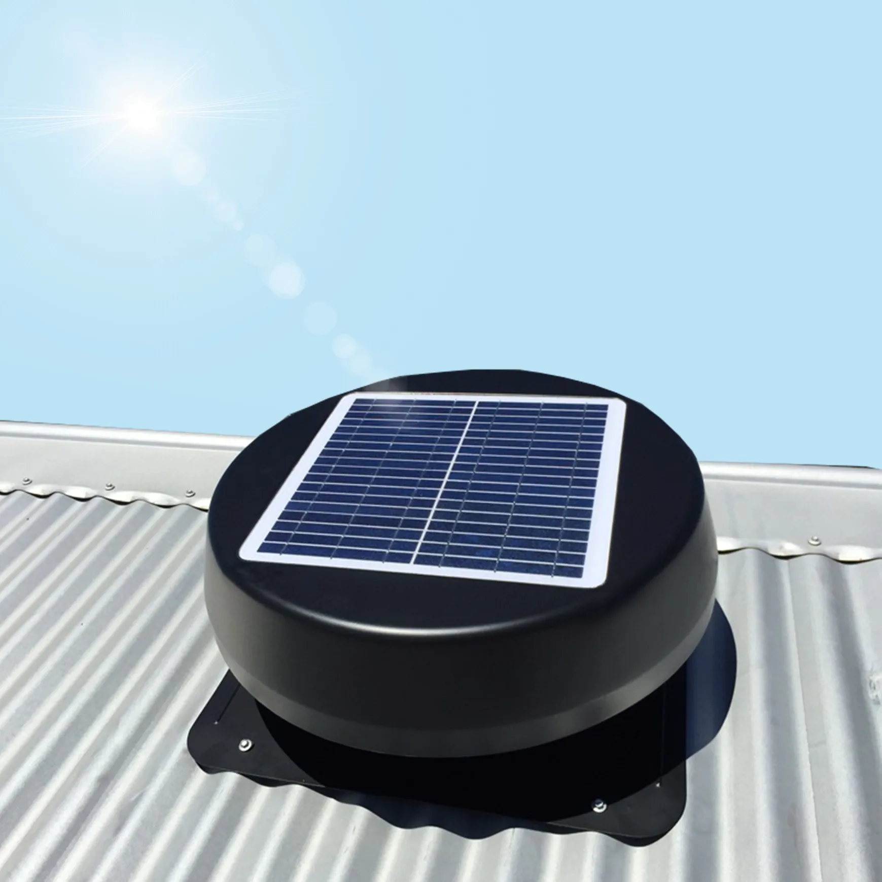 

Industrial/ Workshop/ Warehouse 14Inch Solar Roof Mounted Turbine Ventilator Fan HVAC Solar Powered Attic Roof Vent Exhaust Fan