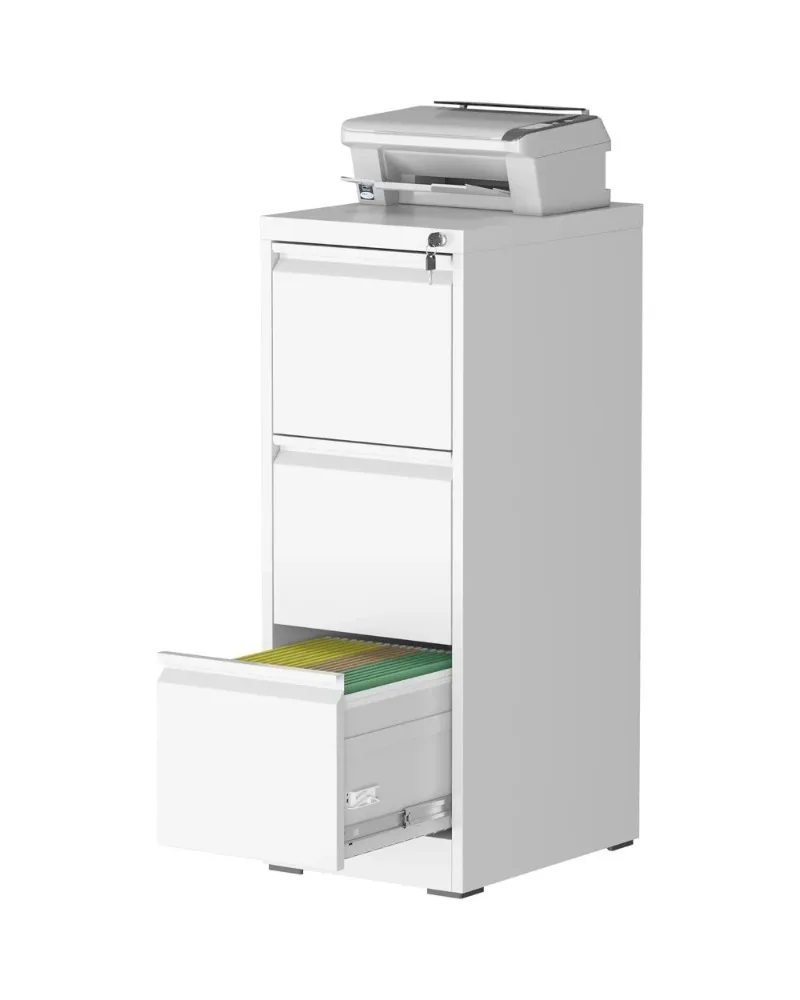 خزانة ملفات عمودية من الفولاذ الآمن مع 3 أدراج للمكتب المنزلي، وحدة تخزين شديدة التحمل للرسائل والملفات القانونية #1