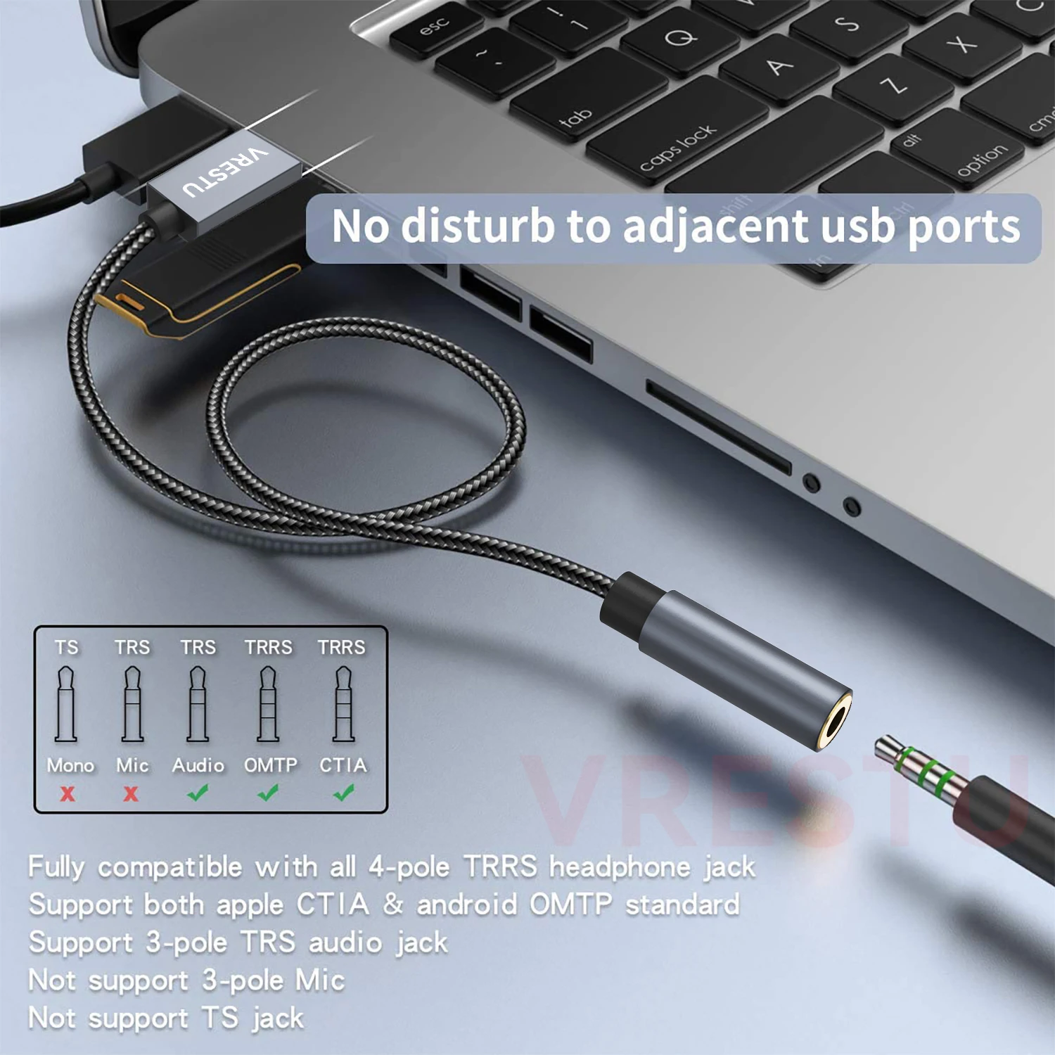 USB-メスオーディオアダプター,外部サウンドカード,3.5〜3,5,hifi,dacチップ,電話,PC,ラップトップ用,USB-A mm