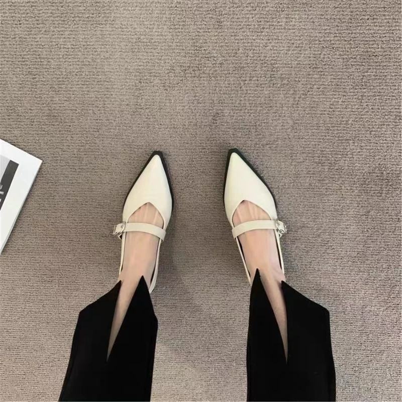 Shallow Mouth Summer Shoes Ladies Casual Female Sneakers Low Heels Dress Flats Women Pointed Toe 2024 New  Heels