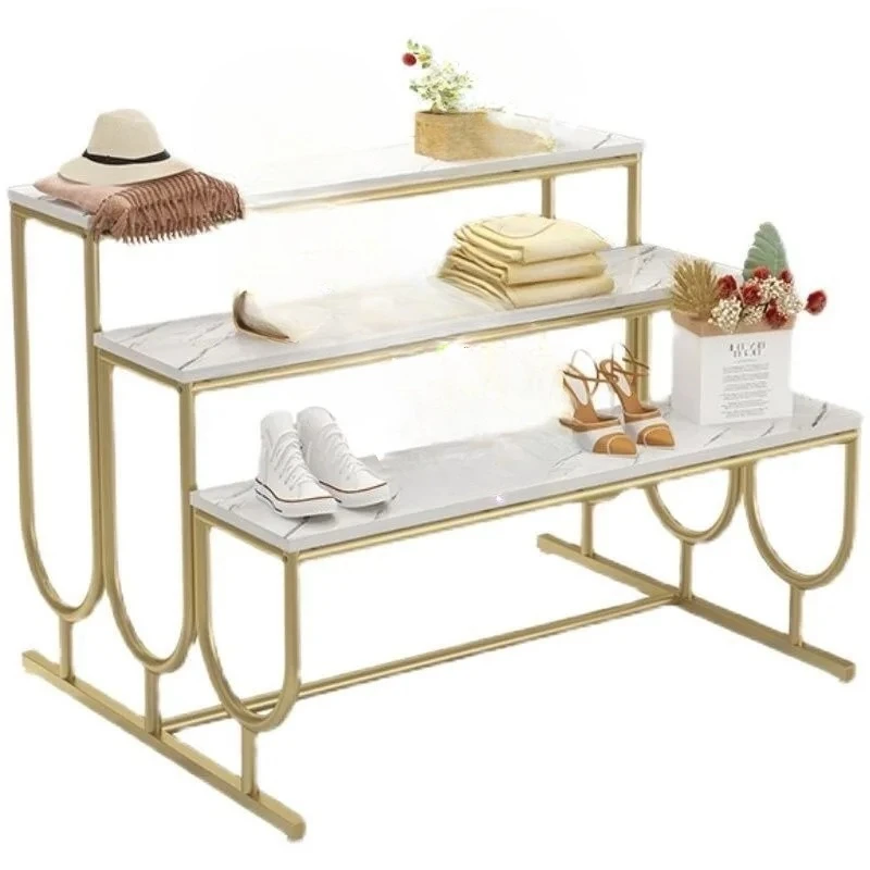 Clothing store display stand stepped water table props middle high and low shoe and bag rack
