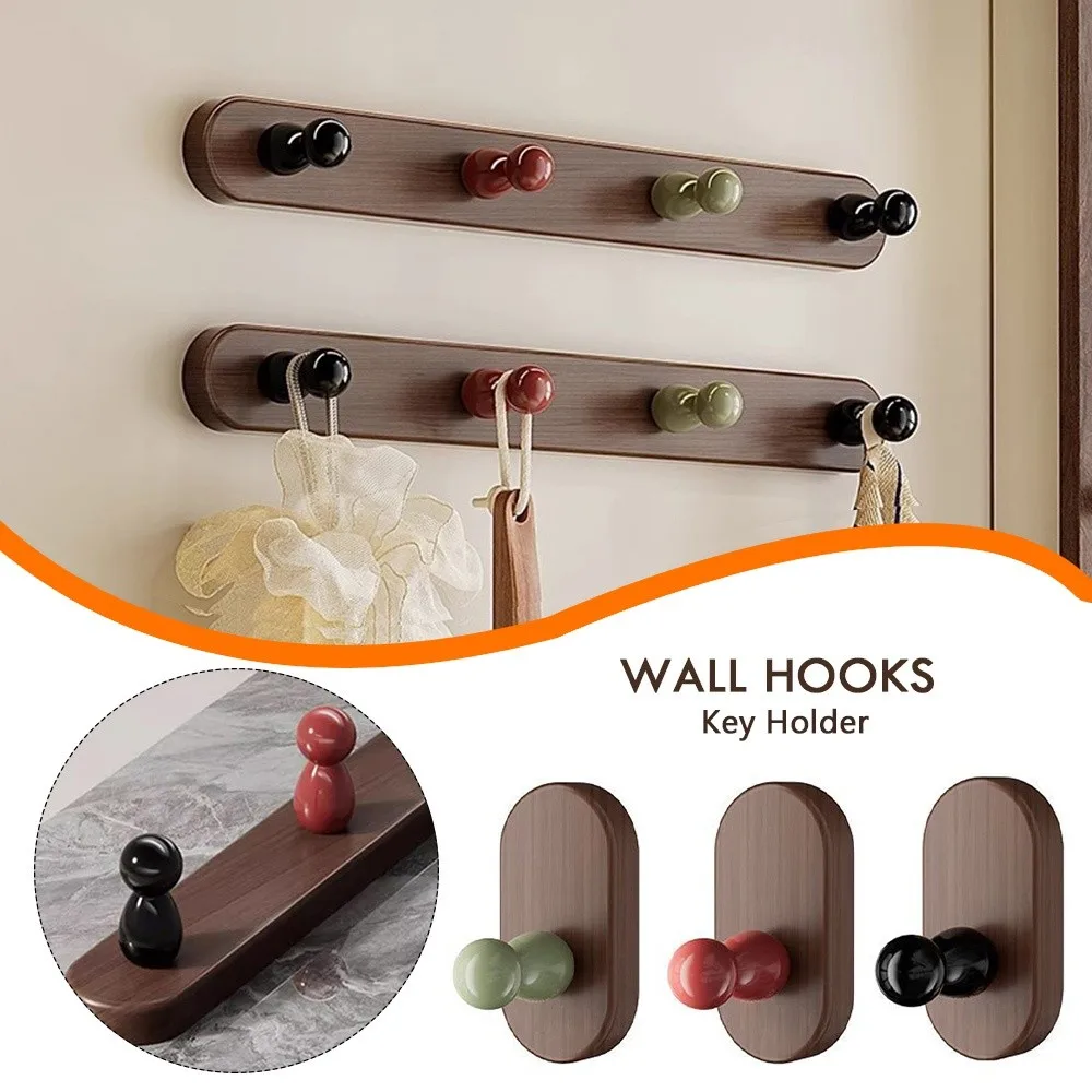 

New Adhesive Towel Hook Strong Load-bearing Punch-free Wall Hooks Wall-mounted Space-Saving Clothes Holder Home Organizer