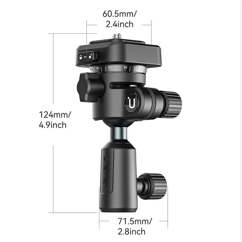 A003 Ulanzi TH02 Uka Cabeza de bola con 360 °   Cámaras Fordslr de conmutación tovertática horizontal de liberación rápida y panorámica