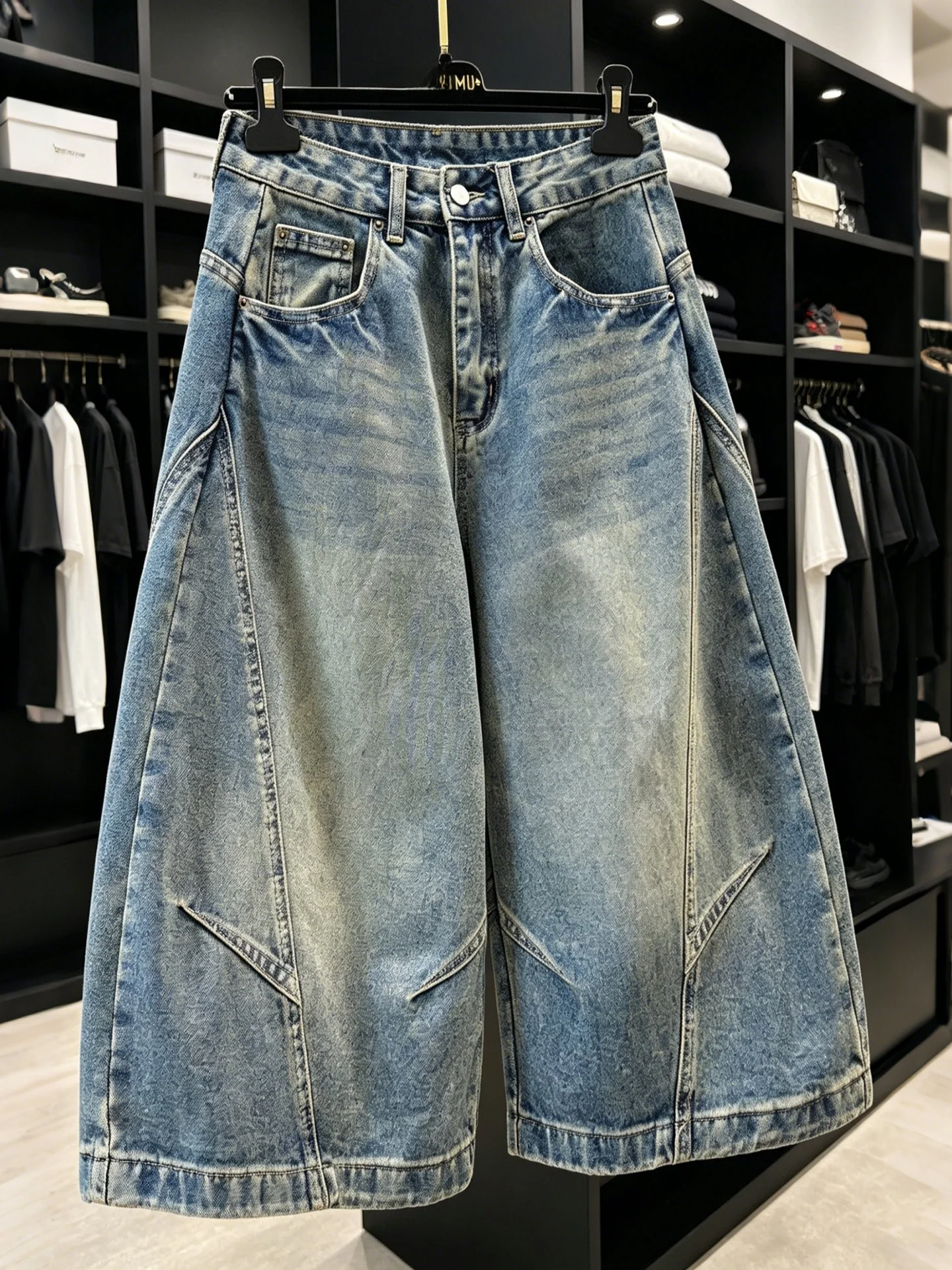 

Summer 2026 High Waist Wide Leg Vintage Distressed Denim Jeans Women plus Size Small Tummy Control Loose Slimming Seven Inch ...