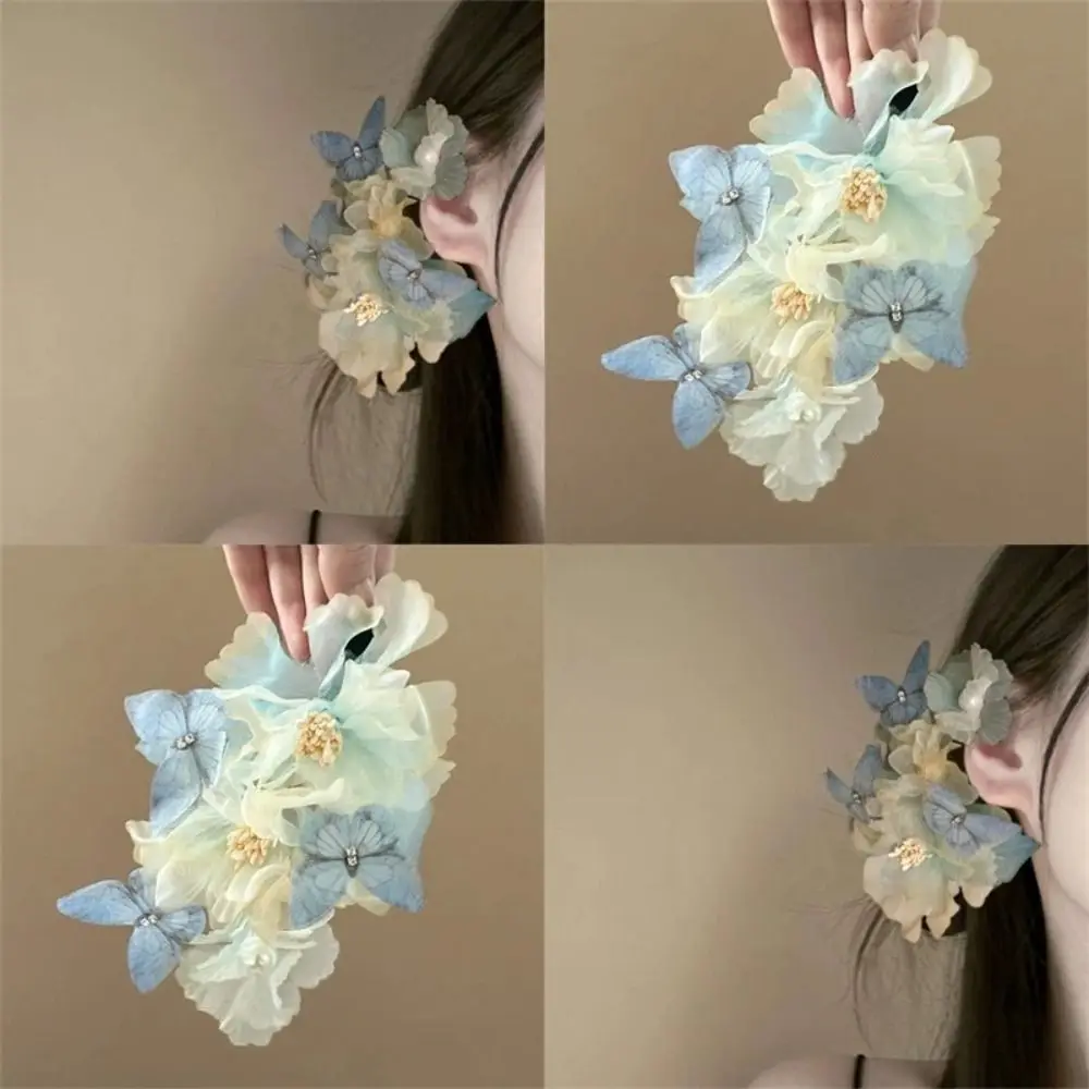 

Chic Plastic Flower Hair Clip Flower Romantic Side Hairgrips Butterfly Side Bangs Clip Hair Claw Beach