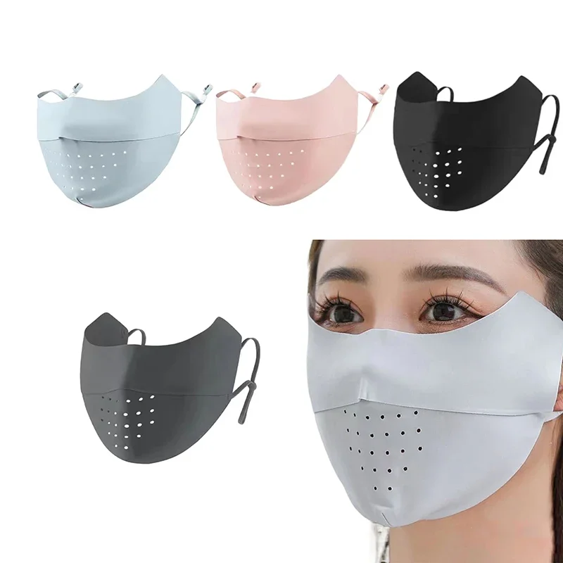 

Ice Silk Face Mask UV Sun Protection Summer Adjustable Breathable Men Women Outdoor Running Cycling Sports Mask