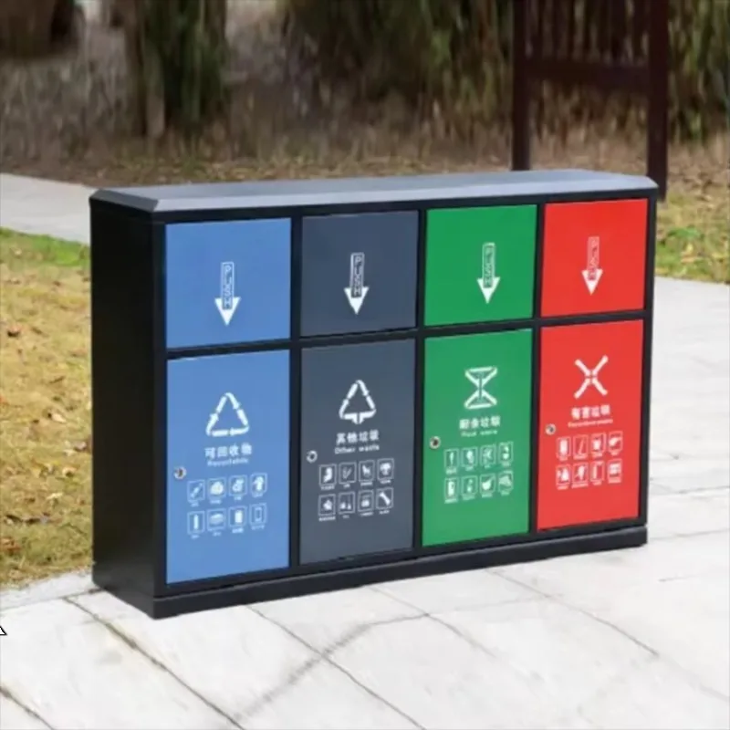 Новое общественное использование, экологически чистые контейнеры для сбора мусора в общественных местах, умные мусорные классификационные мусорные баки