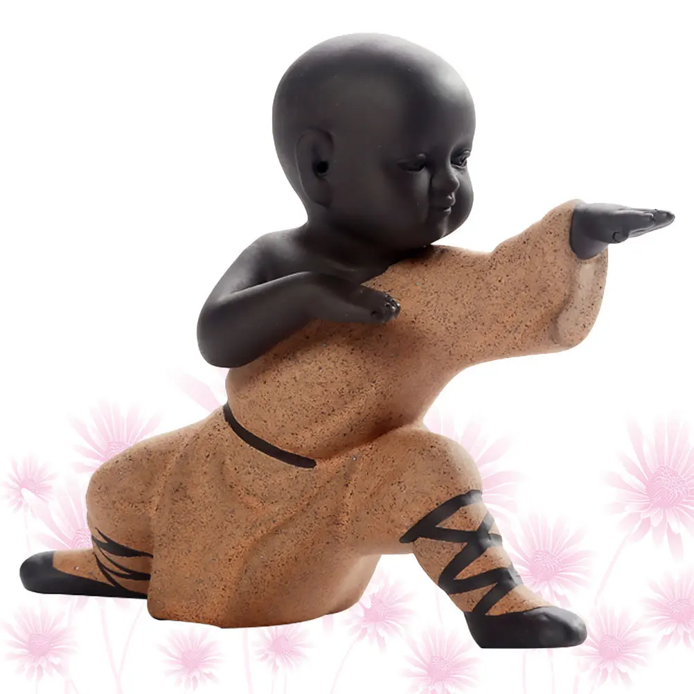 

1Pcs Purple Sand Monk Statue Tea Pet Home Decoration Desktop Ornament Tea Art Decor Monk Statue Desktop Ornament