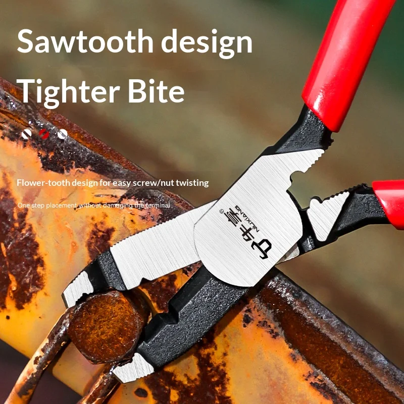 Multi functional sliding tooth screw pliers with high hardness chrome vanadium steel wire stripping cable removal screw pliers