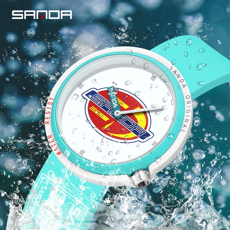 

SANDA Quartz Watch Men Luxury Sport Men's Watches Silicone Strap Waterproof Clock For Women Fashion Dress Wristwatch Girls