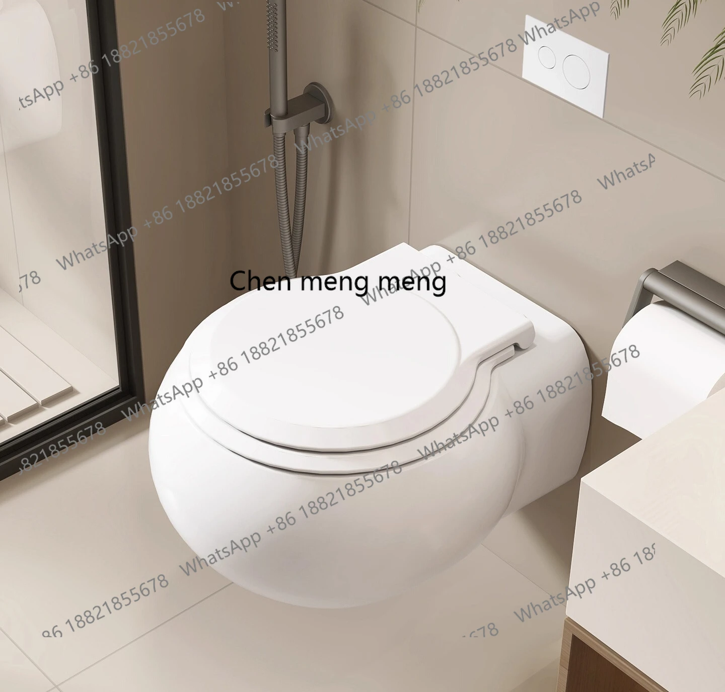 

New wall-mounted toilet household bathroom suspended into the wall water tank wall-mounted wall row toilet