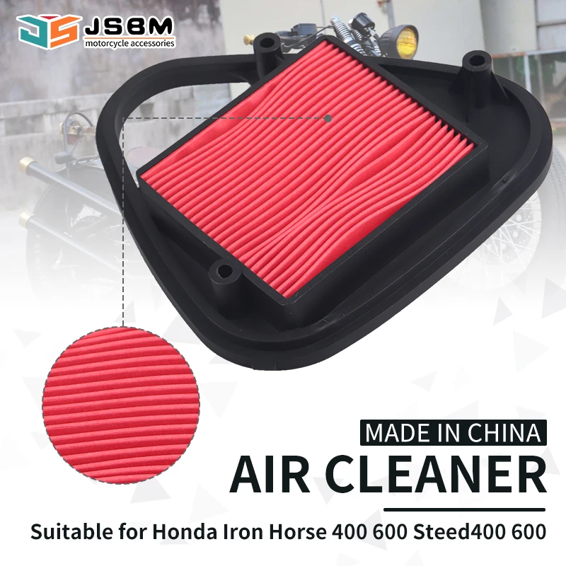 JSBM Motorcycle Air Filter Air Intake Cleaner Element Replacement For HONDA Steed400 STEED600 VT VLX 400 600 Shadow600 1995-1997