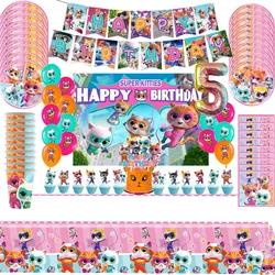 Disney Cartoon Superkitties Birthday Party Decoration Super Kitties Tableware Balloon Cake Topper Party Supplies Baby Shower