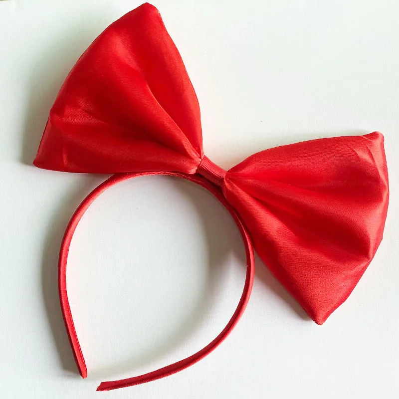 1PC Red Bow Hair Hoop Headband Women Girls Cute Bowknot Headdress Cosplay Costume Party Decor Headwear Hair Accessory