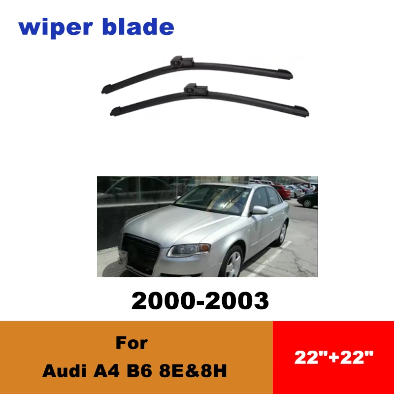 

For Audi A4 B6 8E&8H 2000-2003 car front wiper blades silent wiper blades soft rubber windshield wipers accessories