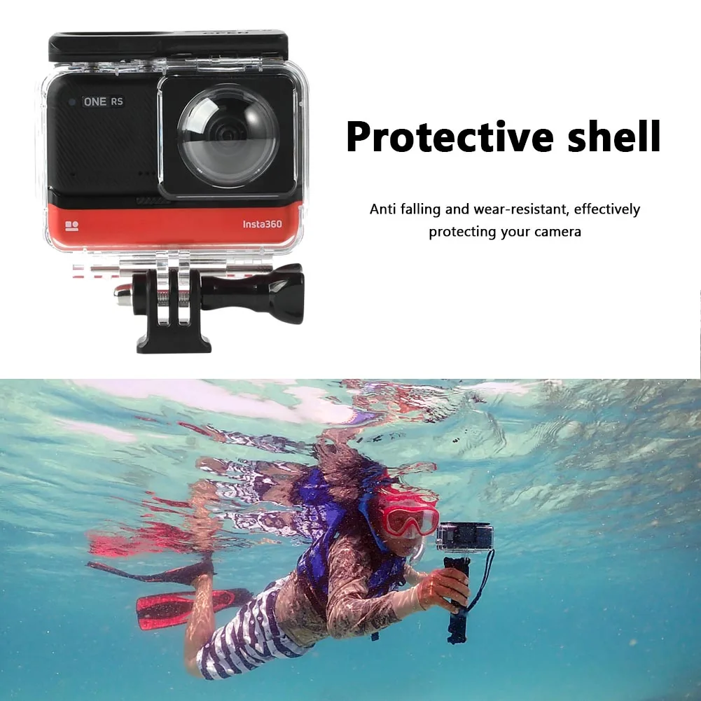 Waterproof Box Protective Shell Cover Portable Camera Waterproof Case Anti-drop Accessories for Insta360 ONE RS Panoramic Camera