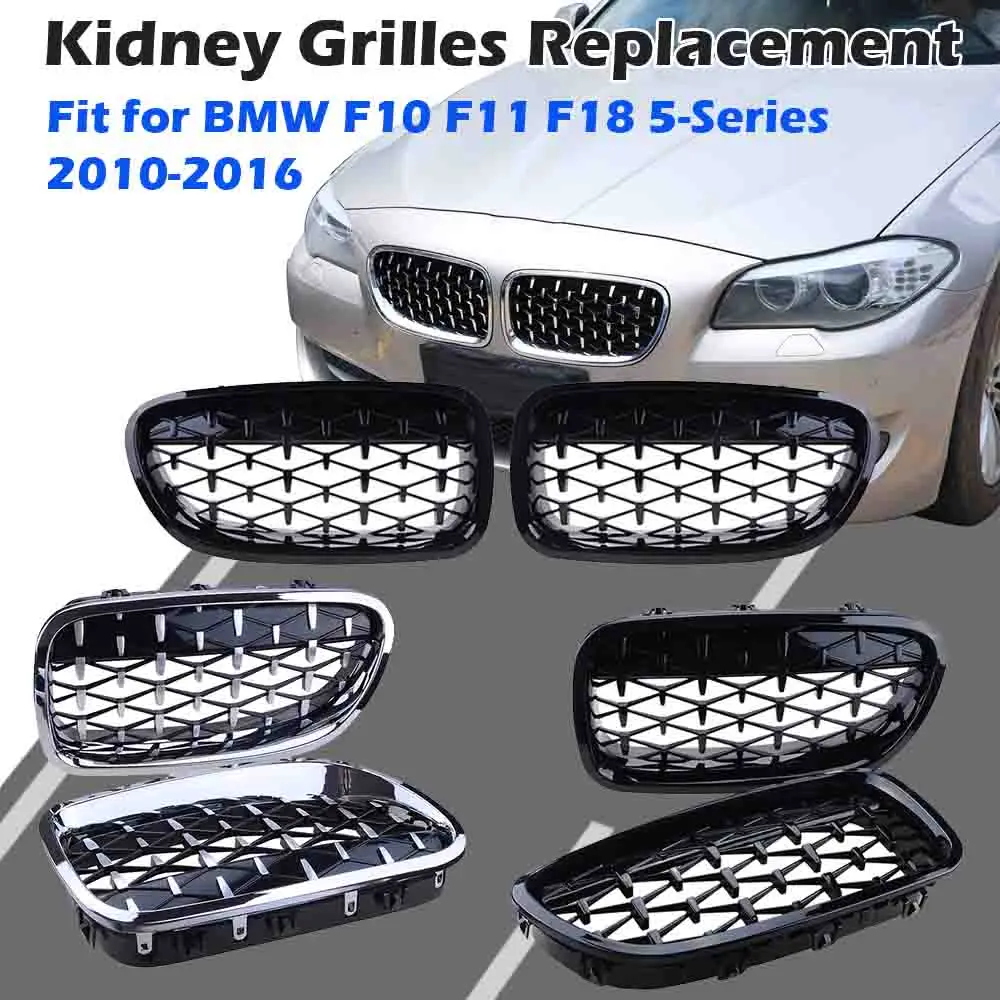 

Front Bumper Kidney Grille Diamond Black Grill Fit For BMW F10 F11 F18 520 523 Series 2010-2016 Car Accessories Replacement Part